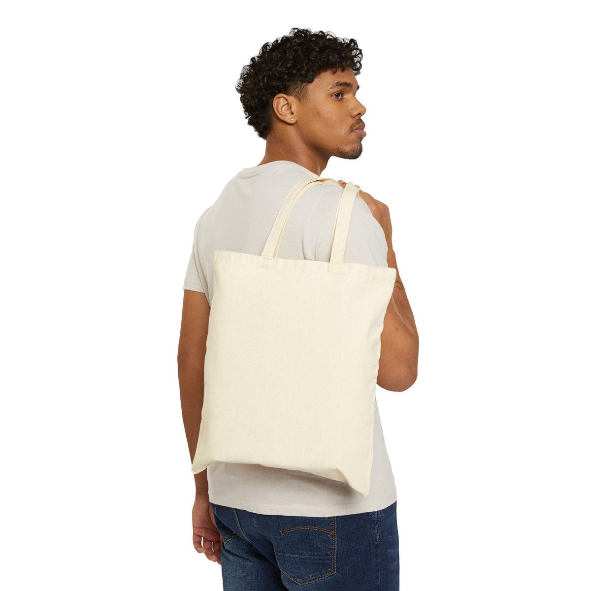Canvas Tote - "Bloom Through Every Season" Floral Woman Reusable Bag