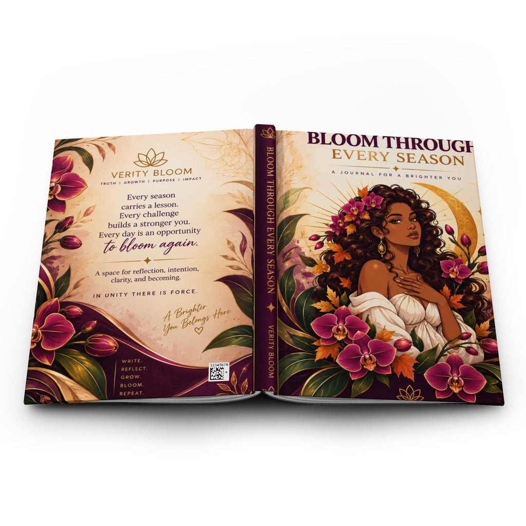 Bloom Through Every Season Hardcover Journal — Guided Self-Reflection Notebook
