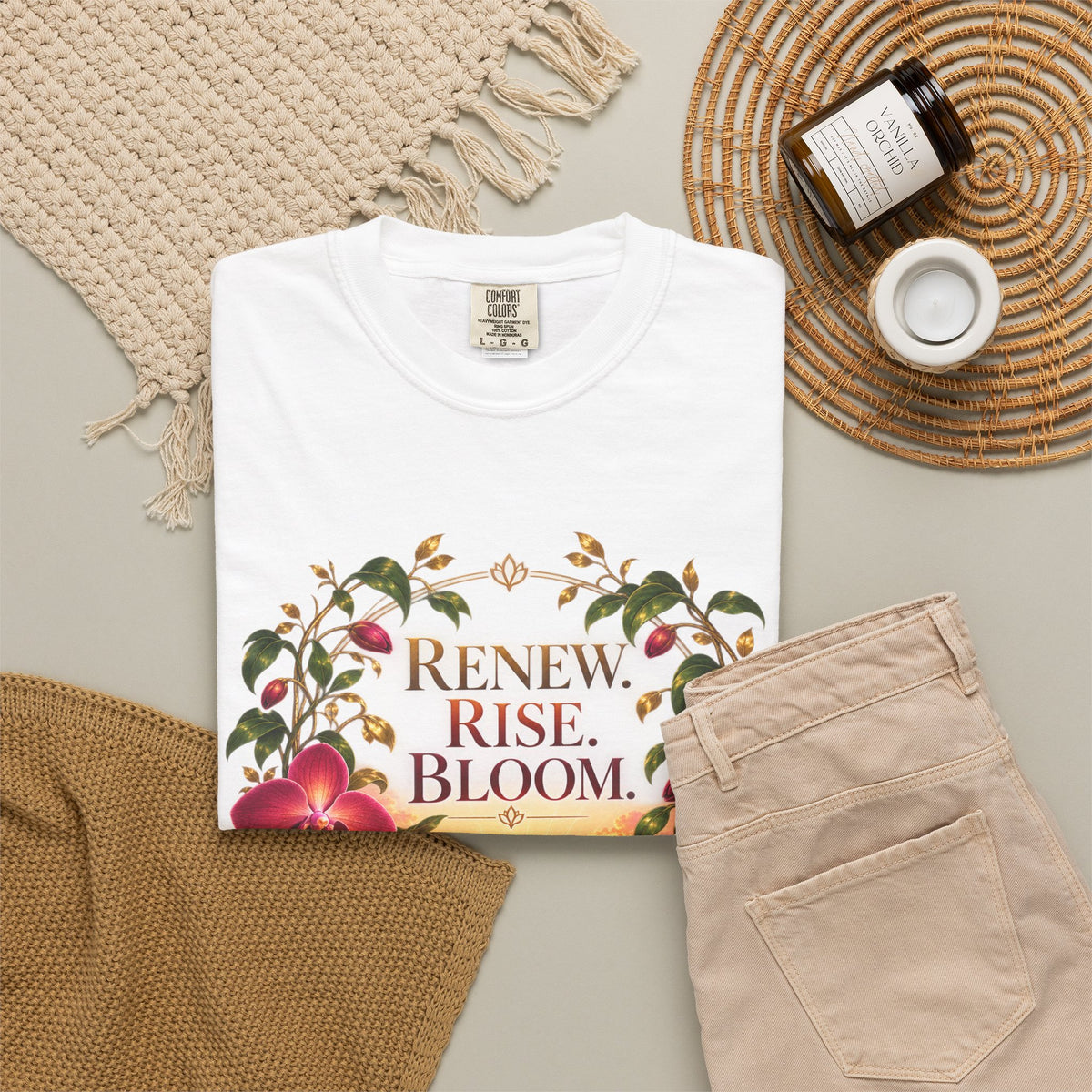 Renew. Rise. Bloom. Floral Sunrise T-Shirt