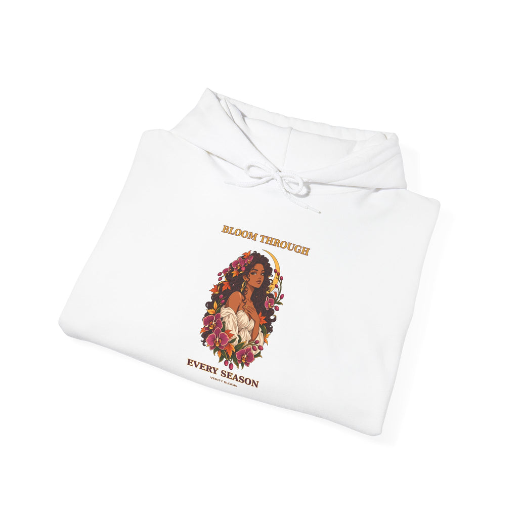 Hoodie — 'Bloom & Blossom Every Season' Floral Portrait Graphic Hoodie