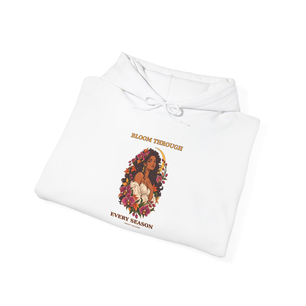 Hoodie — 'Bloom & Blossom Every Season' Floral Portrait Graphic Hoodie