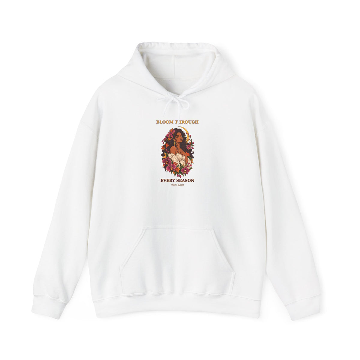Hoodie — 'Bloom & Blossom Every Season' Floral Portrait Graphic Hoodie