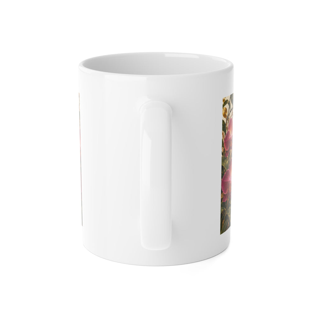 Renew Rise Bloom Ceramic Mug — Inspirational Floral Sunset Coffee Cup