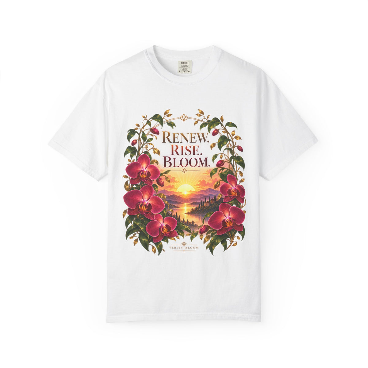 Renew. Rise. Bloom. Floral Sunrise T-Shirt